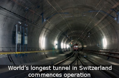World’s longest tunnel in Switzerland commences operation