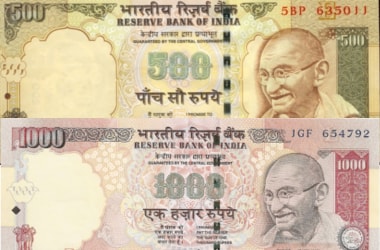 INR 1000 & 500 rupee notes no longer legal tender!