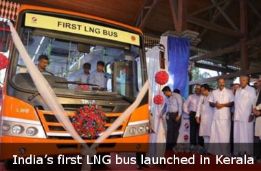 India’s first LNG bus launched in Kerala