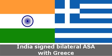 India signed bilateral ASA with Greece