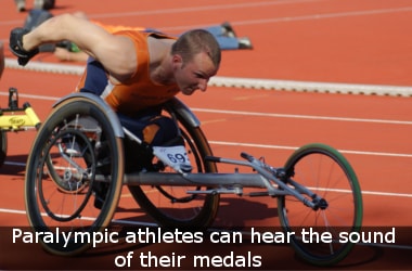 Paralympic athletes can hear the sound of their medals