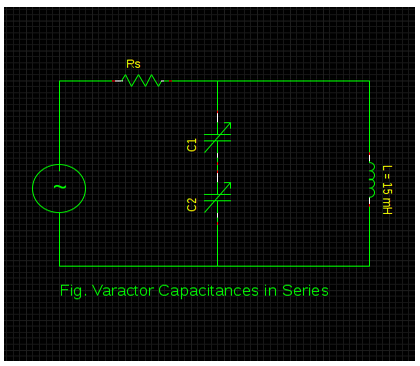 varactor capacitances in series