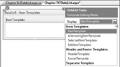 Templates of datalist control