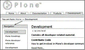 Plone navigation