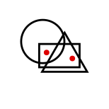 solution figure with red dots showing where the dots can be placed in the correct answer figure for dot situation question 11