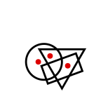 solution figure with red dots showing where the dots can be placed in the correct answer figure for dot situation question 17
