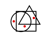 solution figure with red dots showing where the dots can be placed in the correct answer figure for dot situation question 20