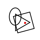 solution figure with red dots showing where the dots can be placed in the correct answer figure for dot situation question 3