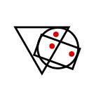 solution figure with red dots showing where the dots can be placed in the correct answer figure for dot situation question 5