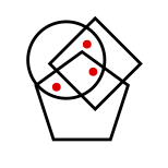 solution figure with red dots showing where the dots can be placed in the correct answer figure for dot situation question 6