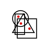 solution figure with red dots showing where the dots can be placed in the correct answer figure for dot situation question 8