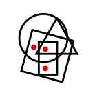 solution figure with red dots showing where the dots can be placed in the correct answer figure for dot situation question 9