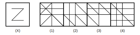 figure X and four answer figures 1 to 4 for embedded images question 22