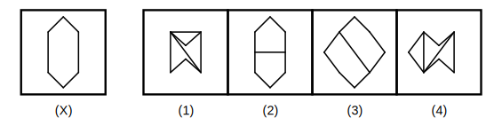 figure X and four answer figures 1 to 4 for embedded images question 32