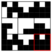 solution figure showing the figure matrix completed for figure matrix question 20