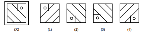 key figure X and four answer figures 1 to 4 showing possible rotations, image analysis question 10