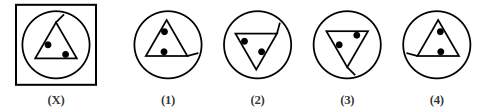 key figure X and four answer figures 1 to 4 showing possible rotations, image analysis question 7
