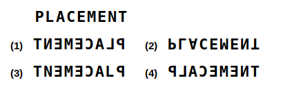 a combination of letters and numbers followed by four candidate mirror images numbered 1 to 4, mirror images question 31