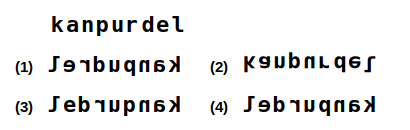 a combination of letters and numbers followed by four candidate mirror images numbered 1 to 4, mirror images question 32