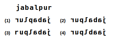 a combination of letters and numbers followed by four candidate mirror images numbered 1 to 4, mirror images question 33