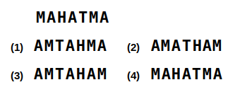 a combination of letters and numbers followed by four candidate mirror images numbered 1 to 4, mirror images question 39