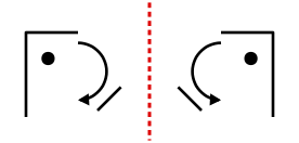 solution figure showing the original and its mirror image on either side of the mirror line for mirror images question 42