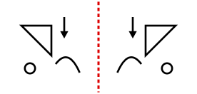 solution figure showing the original and its mirror image on either side of the mirror line for mirror images question 43
