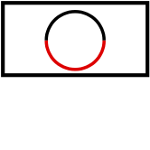 solution figure with the folded-over part shown in red for paper folding question 1
