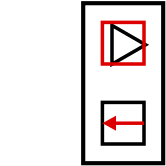 solution figure with the folded-over part shown in red for paper folding question 11