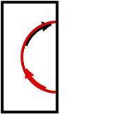 solution figure with the folded-over part shown in red for paper folding question 14