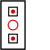 solution figure with the folded-over part shown in red for paper folding question 25