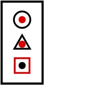 solution figure with the folded-over part shown in red for paper folding question 26