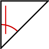 solution figure with the folded-over part shown in red for paper folding question 29