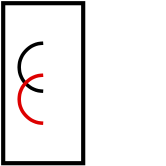 solution figure with the folded-over part shown in red for paper folding question 3