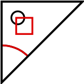 solution figure with the folded-over part shown in red for paper folding question 30