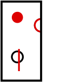 solution figure with the folded-over part shown in red for paper folding question 32