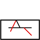 solution figure with the folded-over part shown in red for paper folding question 36