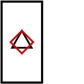 solution figure with the folded-over part shown in red for paper folding question 5