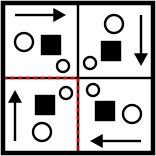 solution figure showing the pattern completed for pattern completion question 21