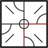 solution figure showing the pattern completed for pattern completion question 26