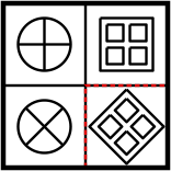 solution figure showing the pattern completed for pattern completion question 31