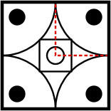 solution figure showing the pattern completed for pattern completion question 6