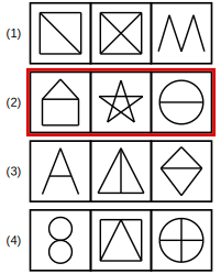 solution figure with the correct set highlighted for rule detection question 1