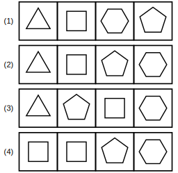 four sets of figures labelled 1 to 4 for rule detection question 10