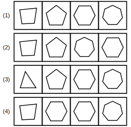four sets of figures labelled 1 to 4 for rule detection question 12