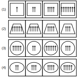 four sets of figures labelled 1 to 4 for rule detection question 14