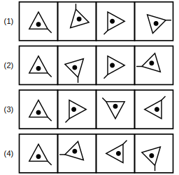 four sets of figures labelled 1 to 4 for rule detection question 18