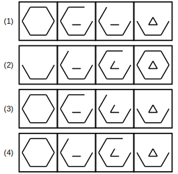 four sets of figures labelled 1 to 4 for rule detection question 21