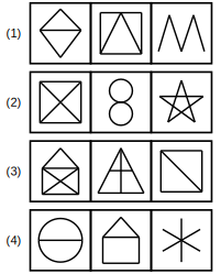 four sets of figures labelled 1 to 4 for rule detection question 3