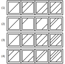 four sets of figures labelled 1 to 4 for rule detection question 4